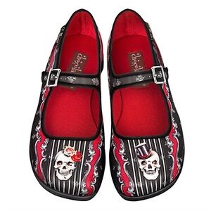 Hot Chocolate Design Chocolaticas Eternal Love Mary Jane Flat Shoes Skulls Sz 9